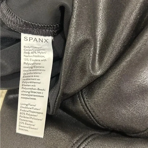 Spanx Faux Leather Leggings High Rise Black Size XL - Picture 5 of 6